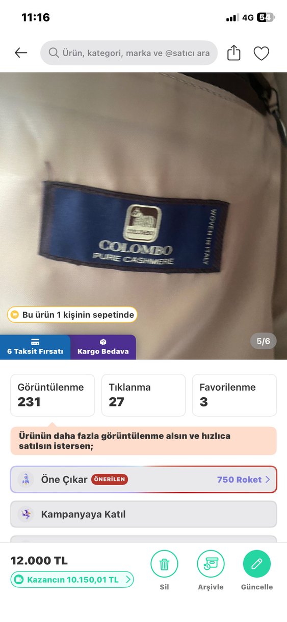 Bej Düğmeli Erkek Yün Kaban - Görsel 3