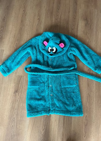 Nakışlı Mavi Ve Turuncu 2li Çocuk Sabahlık 10 Yaş - Görsel 6