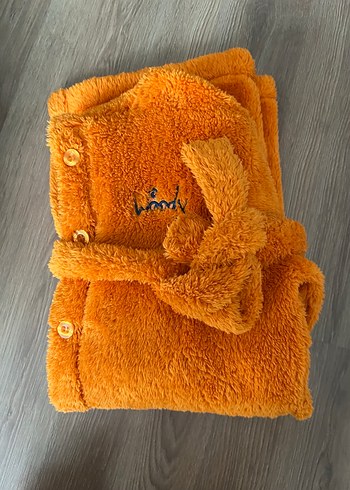 Nakışlı Mavi Ve Turuncu 2li Çocuk Sabahlık 10 Yaş - Görsel 3