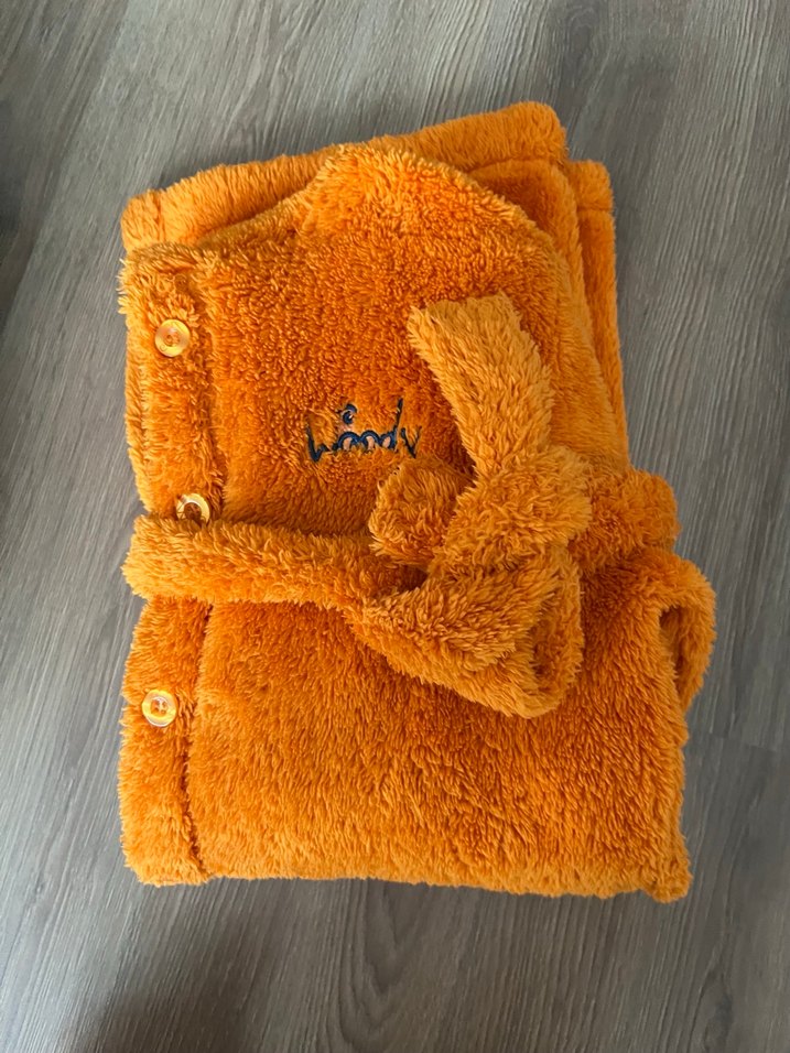 Nakışlı Mavi Ve Turuncu 2li Çocuk Sabahlık 10 Yaş - Görsel 3