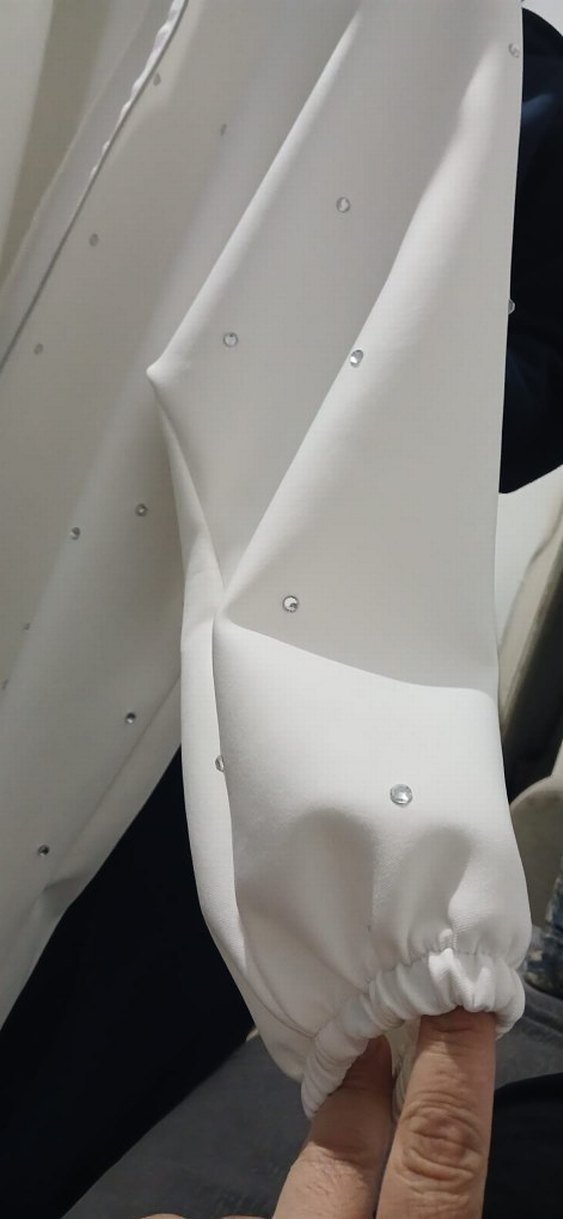 Fermuarlı Beyaz Kadın Midi Ceket "ACİL SATILIK" - Görsel 3