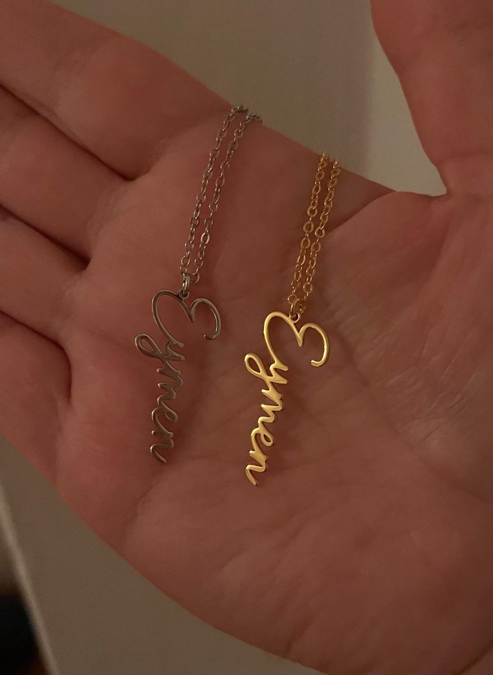 Kişiye özel Dikey imza kolye - Görsel 2