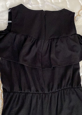 Siyah Uzun Bol Kesim Keten Tulum - Görsel 4