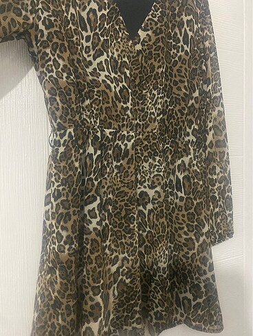 xl Beden Leopar elbise
