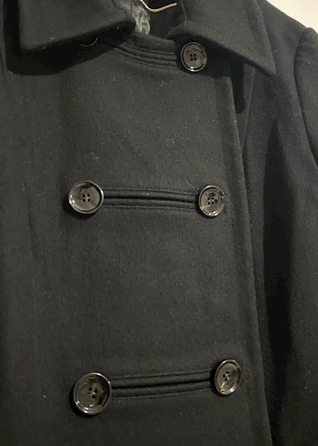 Siyah Midi Düğmeli Palto - Görsel 3