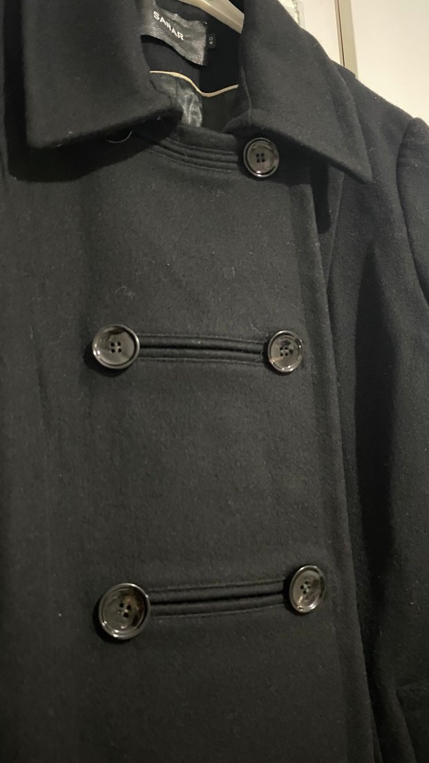Siyah Midi Düğmeli Palto - Görsel 3