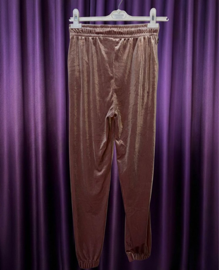 PEMBE JOGGER KADİFE EŞOFMAN ALTI - Görsel 2