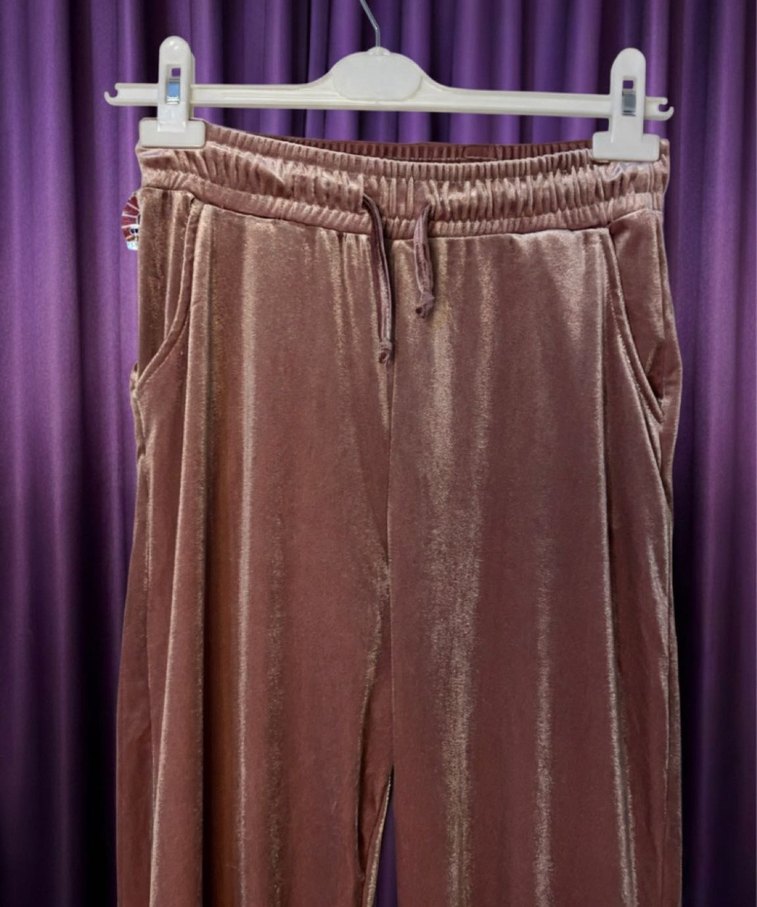 PEMBE JOGGER KADİFE EŞOFMAN ALTI - Görsel 3