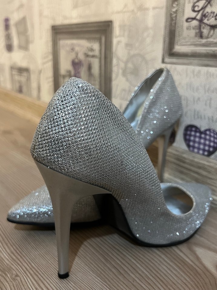 GÜMÜŞ SİVRİ BURUN STILETTO - Görsel 2