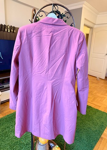 ZARA Somon Renk Blazer Elbise - Görsel 5