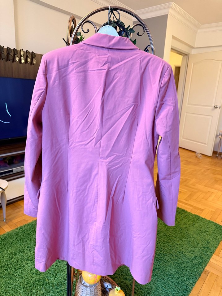 ZARA Somon Renk Blazer Elbise - Görsel 5