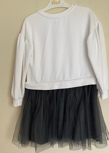 Mor Baskılı Uzun Kollu Kız Elbise - Görsel 2