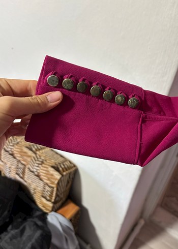 Pembe Saten Düğmeli Uzun Abiye Elbise - Görsel 2