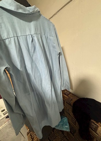 Gri Uzun Kollu Keten Gömlek - Görsel 3