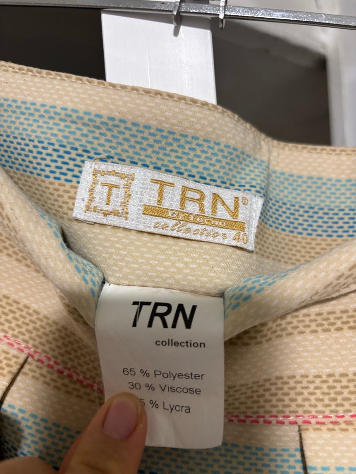 Çizgili Piliseli Midi Kadın Etek - Görsel 2