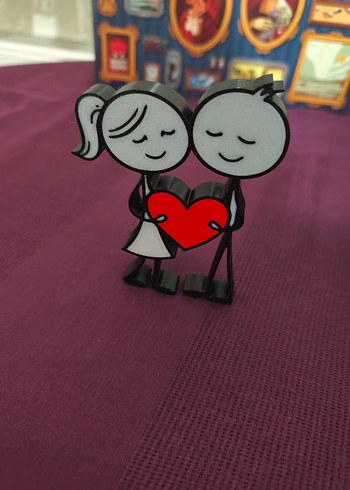 Kalpli Renkli Sevgili Figürü - Görsel 2