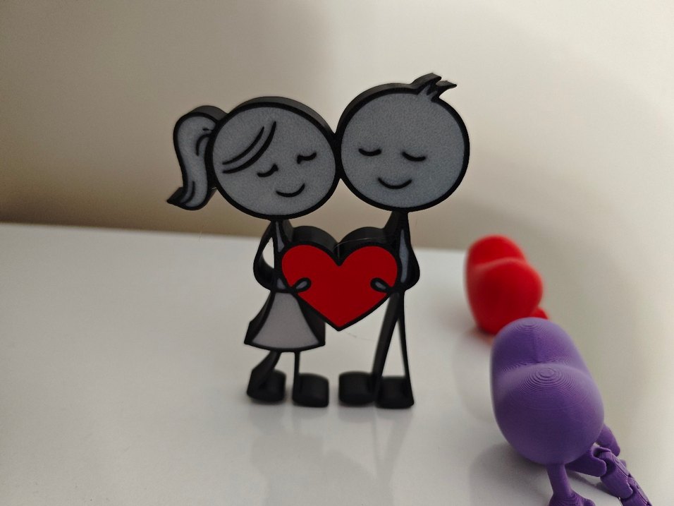 Kalpli Renkli Sevgili Figürü - Görsel 3