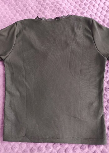 Kız Siyah Kısa Kollu Crop - Görsel 4