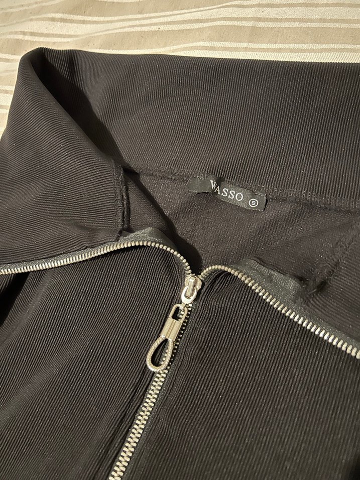 Siyah Straplez Fermuarlı Mini Bluz - Görsel 2