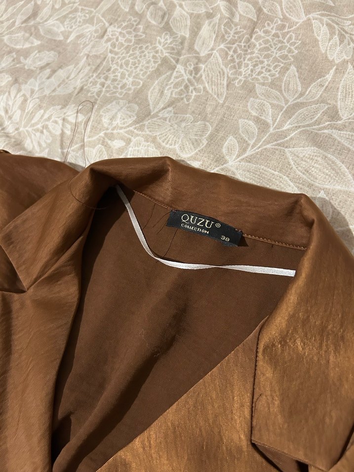 Kahverengi Düğmeli Kadın Blazer Ceket - Görsel 2