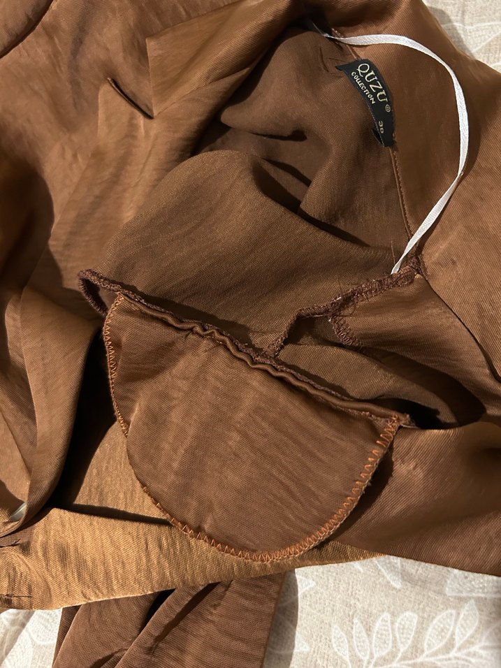 Kahverengi Düğmeli Kadın Blazer Ceket - Görsel 3