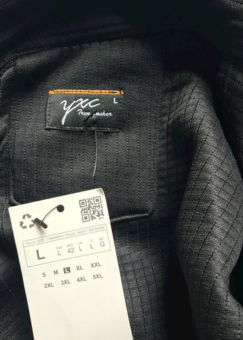 Erkek Siyah Düğmeli Uzun Kollu Gömlek pamuk%97 L beden - Görsel 5