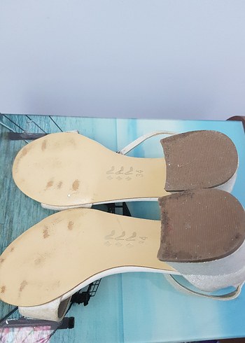 Bej-Beyaz Tokalı Kız Çocuk Topuklu Abiye Ayakkabı - Görsel 5