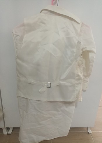 Beyaz İşlemeli Klasik Çocuk Ceketi - Görsel 3