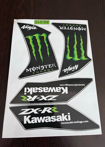 Kawasaki Baskılı Siyah Motosiklet stickerı - Görsel 2