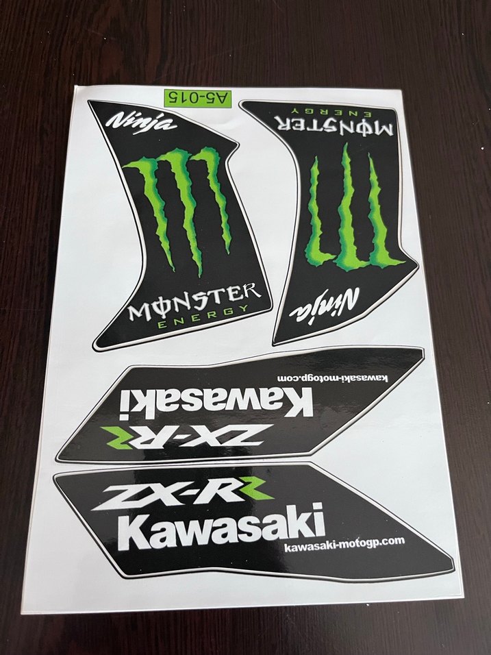 Kawasaki Baskılı Siyah Motosiklet stickerı - Görsel 2