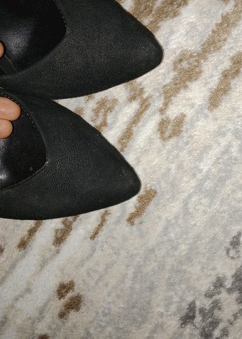 Siyah Süet Topuklu Kadın Stiletto - Görsel 3