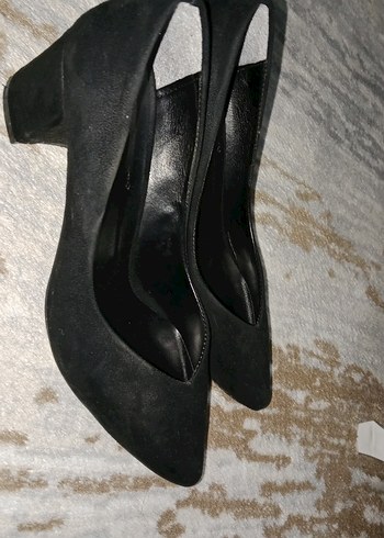Siyah Süet Topuklu Kadın Stiletto - Görsel 2