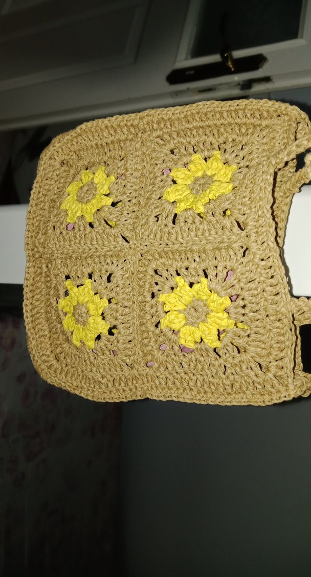 Renkli Çiçekli Örgü Bohem Kadın Çantası - Görsel 3