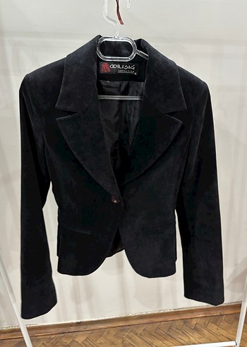 Siyah Kadife Kadın Blazer Ceket - Görsel 3