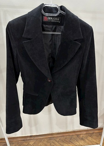Siyah Kadife Kadın Blazer Ceket - Görsel 4