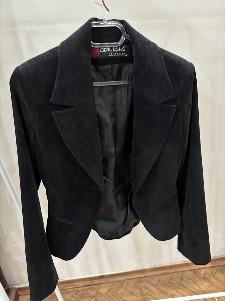 Siyah Kadife Kadın Blazer Ceket - Görsel 2