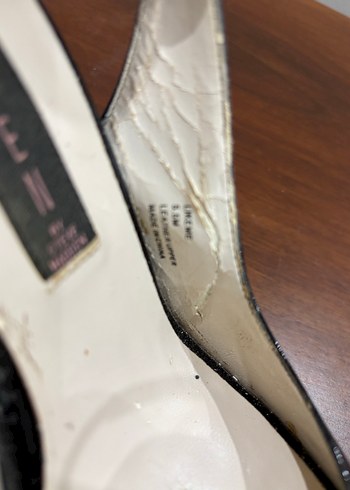 Siyah Rugan Stiletto Topuklu Ayakkabı - Görsel 7