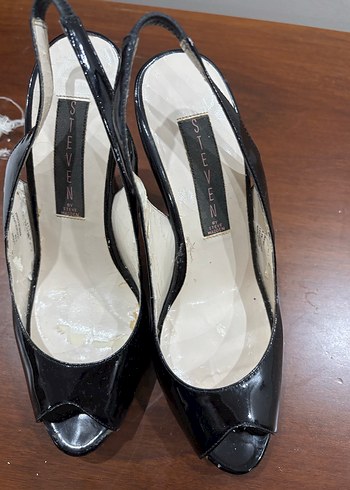 Siyah Rugan Stiletto Topuklu Ayakkabı - Görsel 8