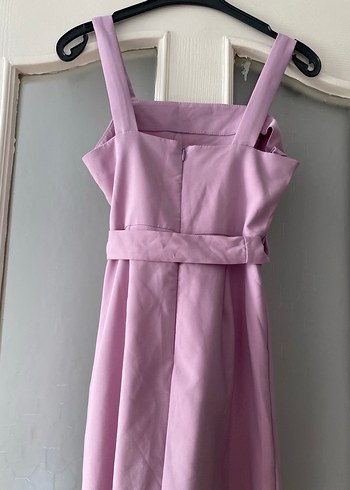 Mor Midi Askılı Elbise - Görsel 3