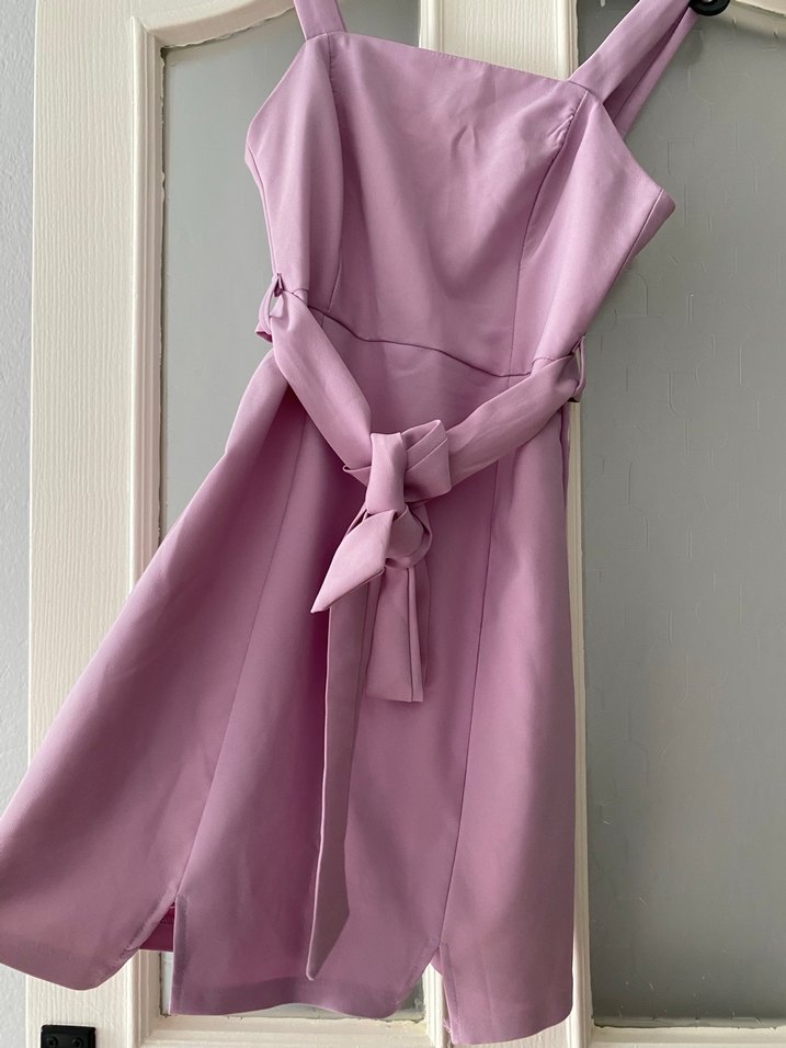 Mor Midi Askılı Elbise - Görsel 2