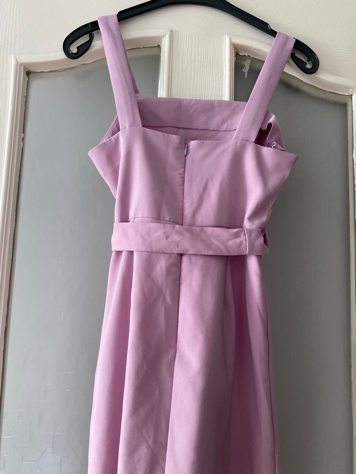 Mor Midi Askılı Elbise - Görsel 3