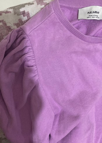 Kız Çocuk Uzun Kollu Fırfırlı Mor Tişört - Görsel 6