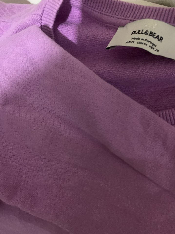 Kız Çocuk Uzun Kollu Fırfırlı Mor Tişört - Görsel 2