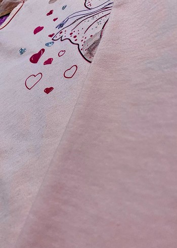 Kız Çocuk Pembe Dantel Detaylı Tulumlu Tişört - Görsel 3