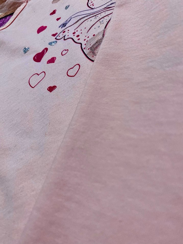 Kız Çocuk Pembe Dantel Detaylı Tulumlu Tişört - Görsel 3