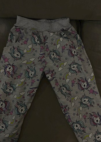 Unicorn Baskılı Gri Kız Eşofman Altı - Görsel 7