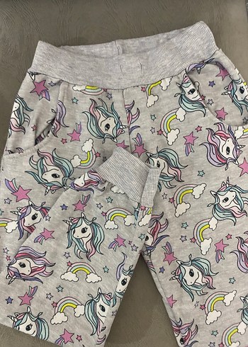 Unicorn Baskılı Gri Kız Eşofman Altı - Görsel 4