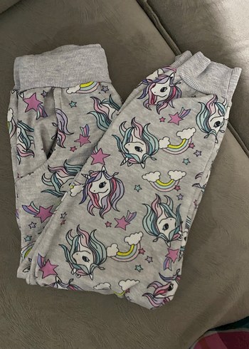 Unicorn Baskılı Gri Kız Eşofman Altı - Görsel 5