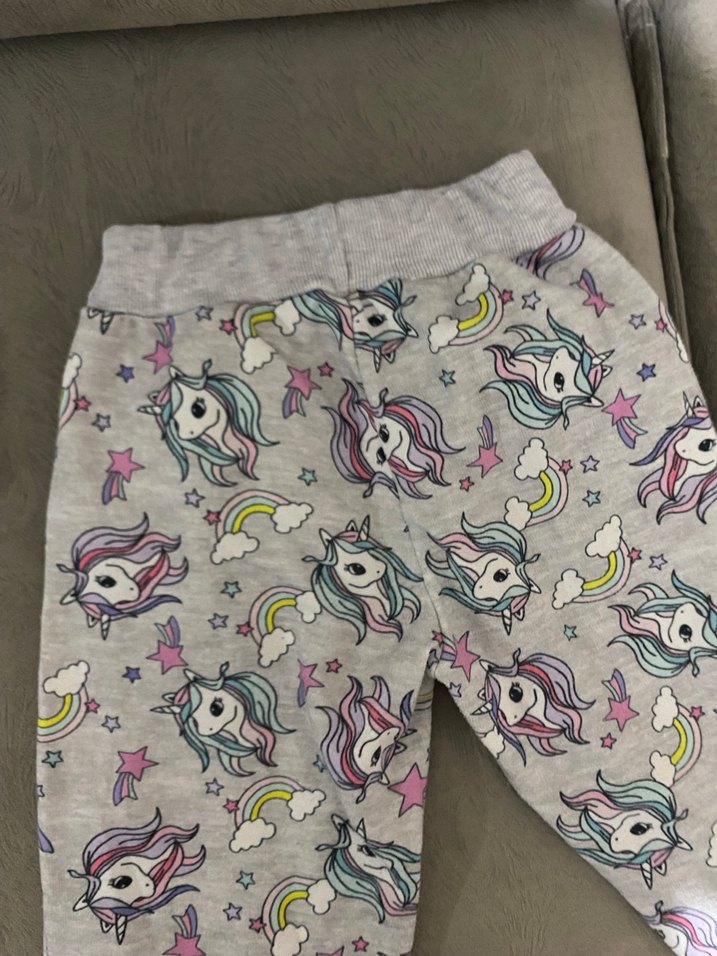 Unicorn Baskılı Gri Kız Eşofman Altı - Görsel 2