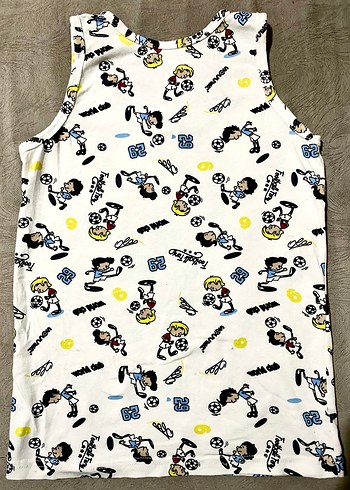 Renkli Baskılı Beyaz Çocuk Atlet - Görsel 3